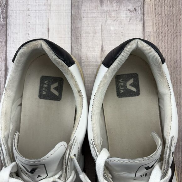 Veja Esplar Women's Size 7 Campos Leather Sneakers Lace Up Low Top White Black - Picture 9 of 15